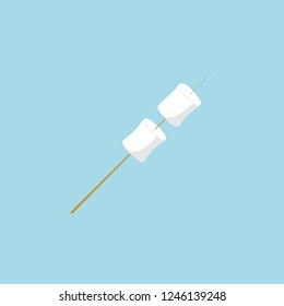 Marshmallow icon, on the white background. Flat design. Vector.
