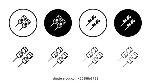 Marshmallow icon outline set sign