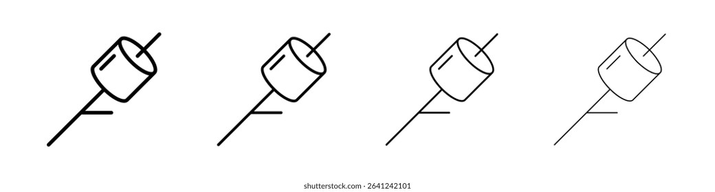Marshmallow icon Outline sign symbol set