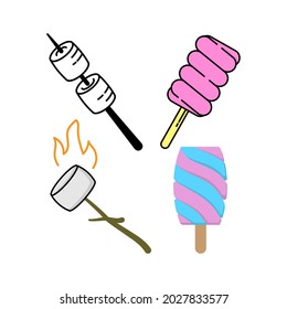 Marshmallow icon set design illustration template