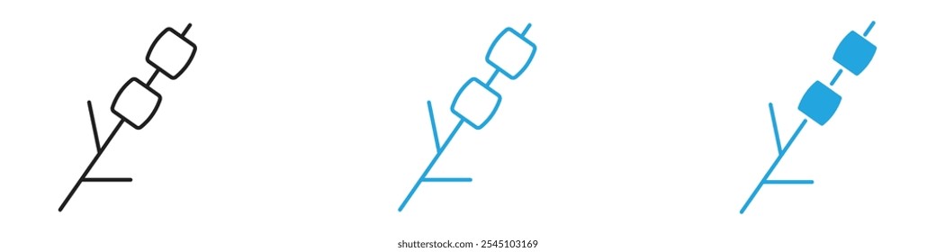 Marshmallow Icon Set Vector illustration in black