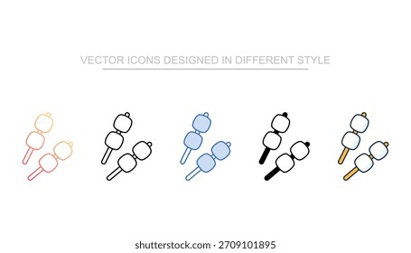 Conjunto de iconos de malvavisco Vector stock con fondo blanco
