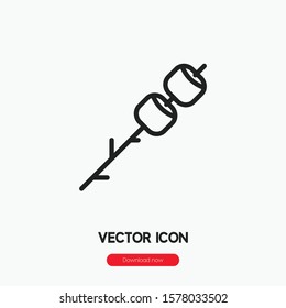 Marshmallow icon vector. Marshmallow symbol. Linear style sign for mobile concept and web design. Marshmallow symbol illustration. Pixel vector graphics - Vector.