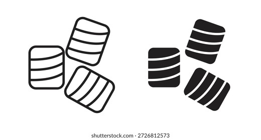 Marshmallow icons vector collection for web designs. flat icons
