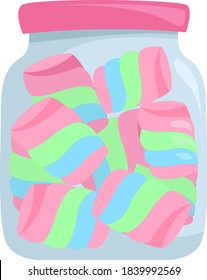 Marshmallow, Illustration, Vektorgrafik auf weißem Hintergrund