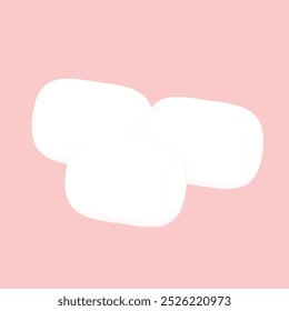 Marshmallow isolated on pink background. Marshmallow vector.