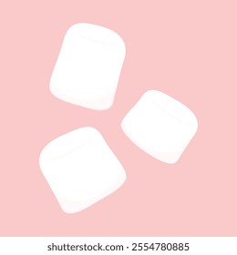 Marshmallow isolated on pink background. Marshmallow vector.