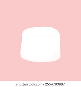 Marshmallow isolated on pink background. Marshmallow vector.