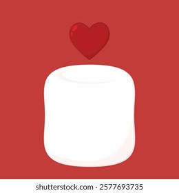 Marshmallow isolated on red background. Marshmallow vector.