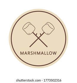 Diseño del logotipo de malvavisco. espacio libre para texto. Símbolo doodle malvavisco.