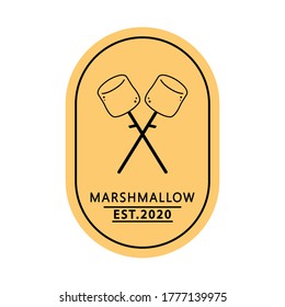 Diseño del logotipo de malvavisco. espacio libre para texto. Símbolo doodle malvavisco.