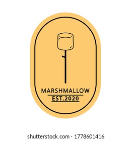 Diseño del logotipo de malvavisco. espacio libre para texto. Símbolo doodle malvavisco.