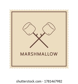 Marshmallow logo design. free space for text. Marshmallow doodle symbol.