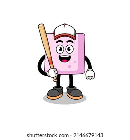 marshmallow mascot cartoon as a baseball player , character design