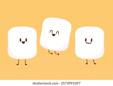 marshmallow mascot vector. marshmallow character design.