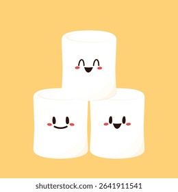 marshmallow mascot vector. marshmallow character design.
