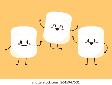 vetor de mascote marshmallow. design de personagem marshmallow.