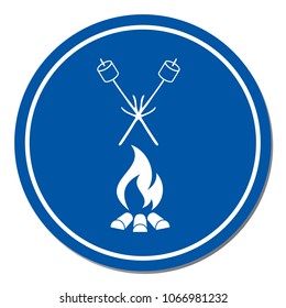 marshmallow on skewer icon. Vector illustration

