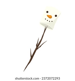Marshmallow on stick camping png illustration
