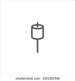 Marshmallow on stick icon vector
