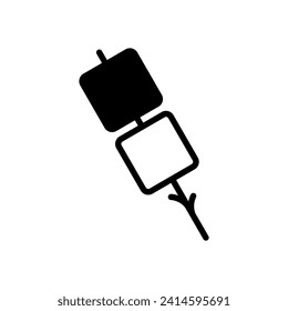 Marshmallow on a stick Icon Vector Design Template