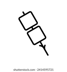 Marshmallow on a stick Icon Vector Design Template