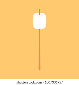 Marshmallow on stick vector. free space for text. Marshmallow logo design.