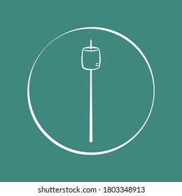 Marshmallow on stick vector. Marshmallow logo design.