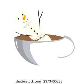 Marshmallow on a white cup of hot chocolate png illustration