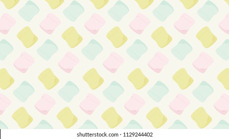 Marshmallow pattern vector. free space for text. wallpaper. background.