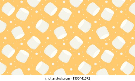 marshmallow pattern vector. wallpaper. copy space. background.