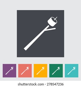Marshmallow. Single flat icon on the button. Vector illustration.