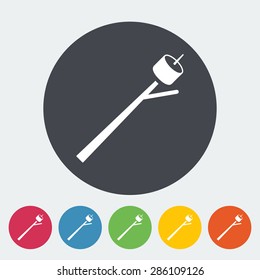 Marshmallow. Single flat icon on the circle button. Vector illustration.