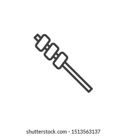 Marshmallow skewer line icon. linear style sign for mobile concept and web design. Marshmallow on stick outline vector icon. Symbol, logo illustration. Vector graphics