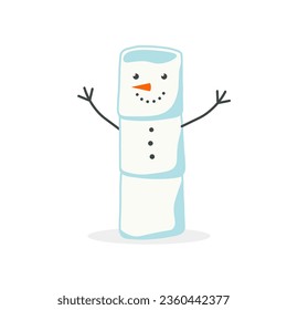 Marshmallow snowman icon. Clipart image isolated on white background