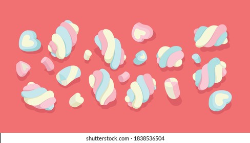 Marshmallow soft set illustration for kids design 