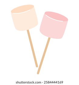 Marshmallow stick for birthday snack illustration