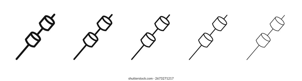 Ícone de palito de marshmallow vetor conjunto sinal de ilustração