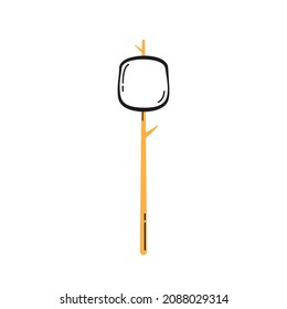 Marshmallow stick. Marshmallow logo design. White Marshmallow icon.