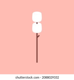 Marshmallow stick. Marshmallow logo design. White Marshmallow icon.
