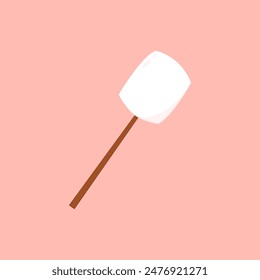 Marshmallow stick. Marshmallow logo design. White Marshmallow icon.