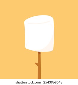 Pau de marshmallow. Design de logotipo Marshmallow. Ícone do White Marshmallow.