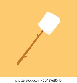 Marshmallow stick. Marshmallow logo design. White Marshmallow icon.