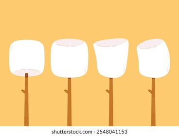 Pau de marshmallow. Design de logotipo Marshmallow. Ícone do White Marshmallow.