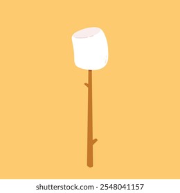 Pau de marshmallow. Design de logotipo Marshmallow. Ícone do White Marshmallow.