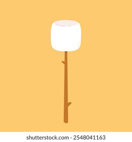 Pau de marshmallow. Design de logotipo Marshmallow. Ícone do White Marshmallow.