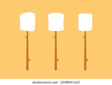 Pau de marshmallow. Design de logotipo Marshmallow. Ícone do White Marshmallow.