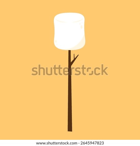 Marshmallow stick. Marshmallow logo design. White Marshmallow icon.