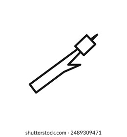 Marshmallow stick logo signo contorno de Vector