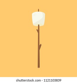 Marshmallow and stick vector. free space for text. wallpaper. background.
logo. symbol.